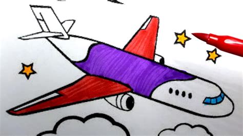 Plane Drawing How To Draw An Airplane Easy Step By Step Youtube