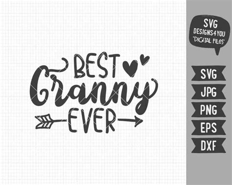 Best Granny Ever Svg Mom Svg Mother S Day Design Clipart Etsy