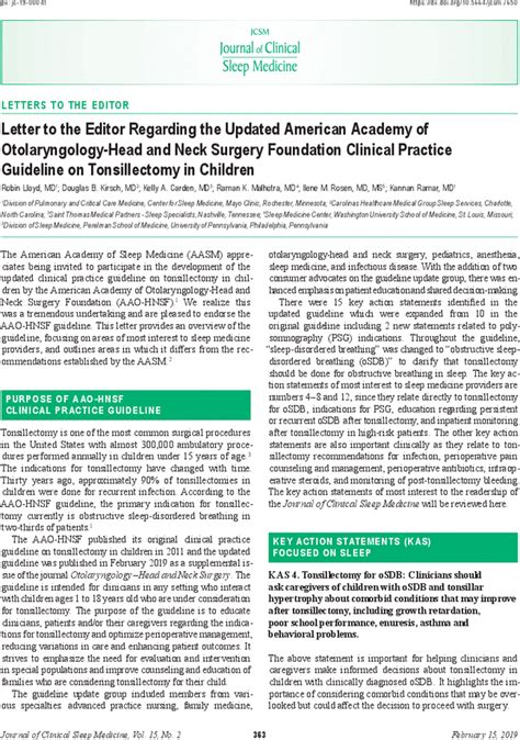 Letter To The Editor Regarding The Updated American Academy Of
