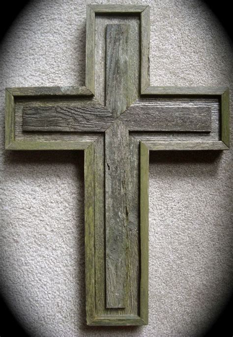 Rustic Cross Reclaimed Wood Weathered Hanging Hand Made Western Cabin