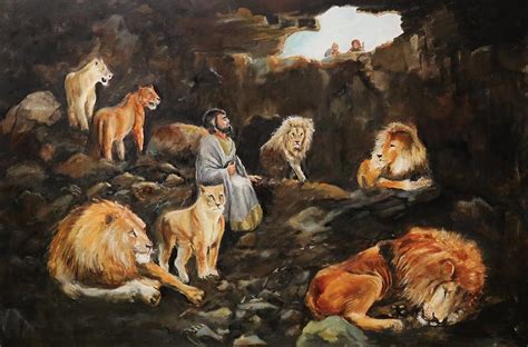 Daniel In The Lions Den Painting By Danny Helms
