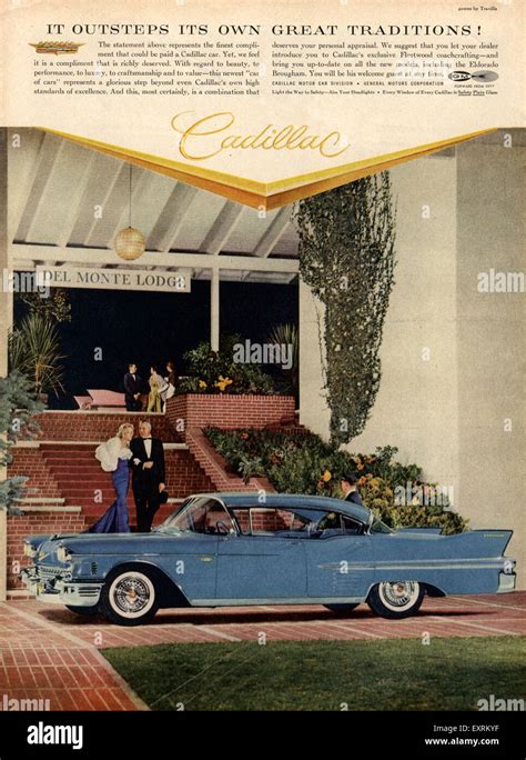1950er Jahren Usa Cadillac Magazin Anzeige Stockfotografie Alamy