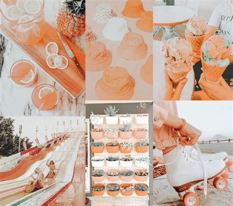 Light Orange Peachy Vibes Aesthetic Wall Collage Kit Digital Etsy