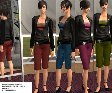 Mod The Sims Punk Preppy Outfits By Nicolafred