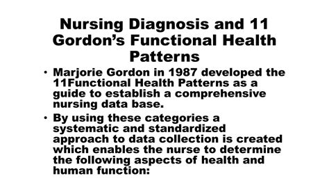 Solution Nursing Diagnosis And 11 Gordon S Functional Health Patterns