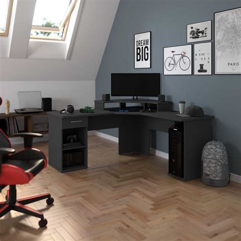 This makes it a great choice for any home. Hampton L-Shaped Corner Gaming Desk | Bestar