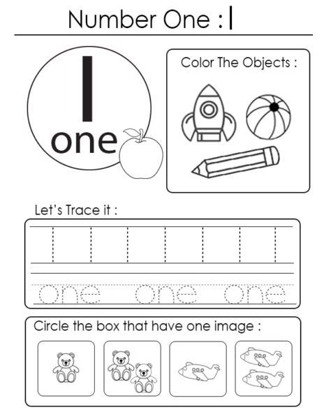 Try Our Free Printable Number One Worksheet For Kids