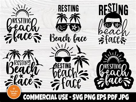 Resting Beach Face SVG Summer Svg Vacation Shirt Etsy Australia