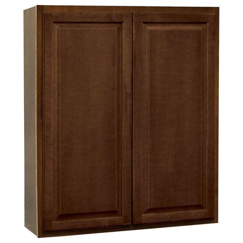 These full overlay kitchen cabinets are at home from the lakeshore to the seashore. Hampton Bay Hampton Assembled 36x42x12 in. Wall Kitchen Cabinet in Cognac-KW3642-COG - The Home ...