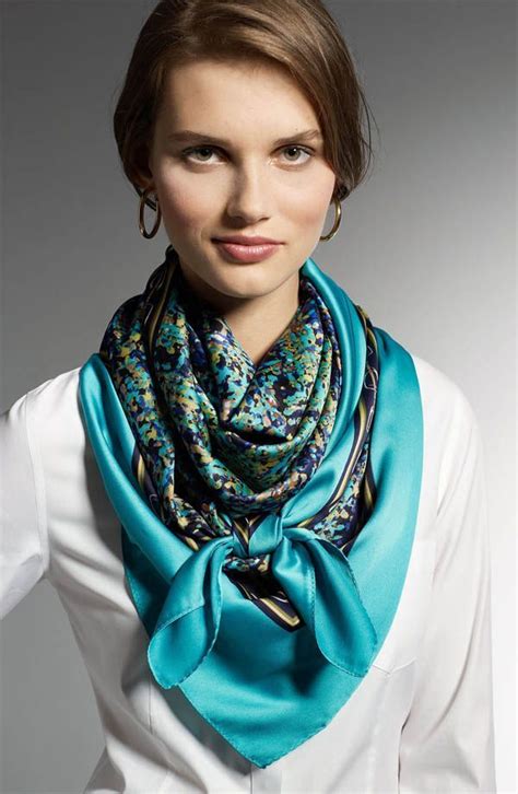 Lovely Vibrant Blue In This Scarf How To Wear A Silk Scarf This Large Silk Scarf Is Lo Ways
