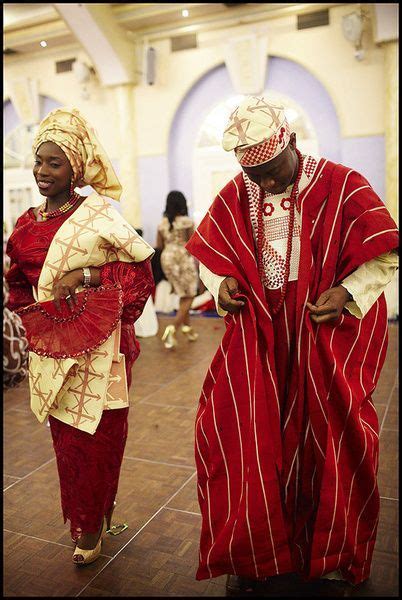 Nigerian Yoruba Traditional Wedding Attire Bride Wears Iro And Buba Groom Wears An Agbada