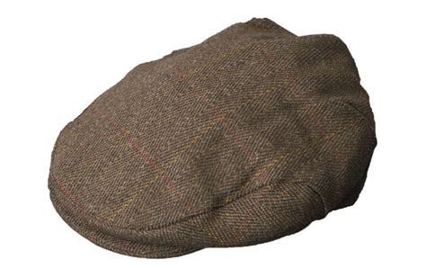 Walker And Hawkes Uni Sex Derby Harris Tweed Herringbone Flat Cap Moss Green Walker And Hawkes