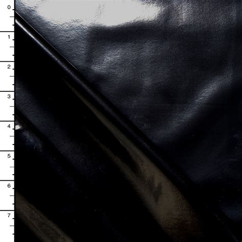 Cali Fabrics Black High Gloss Patent Leather Look Stretch Vinyl