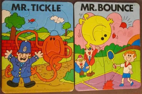 Vintage 1983 Mr Bounce And Mr Tickle Cardboard Jigsaw Puzzles 425