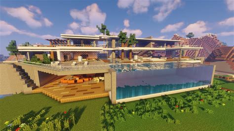 Minecraft Big Modern House Ideas Design Talk