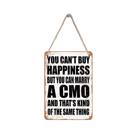 Isaric Wood Hanging Sign 8 X 12 Inches You Cant Buy Happiness But You Can Marry A Cmo Funny