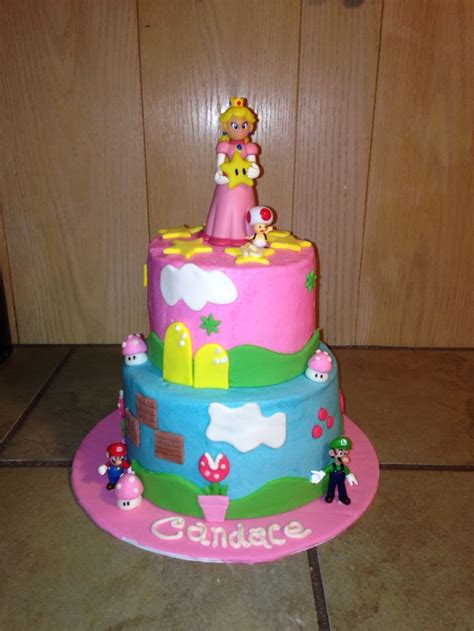 Princess Peach Cake By Jy Mario Bros Cake Mario Birthday Cake