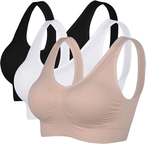 Shujin Womens Bra Without Underwire With Padding 123 Set Seamless Lightweight Soft Strong