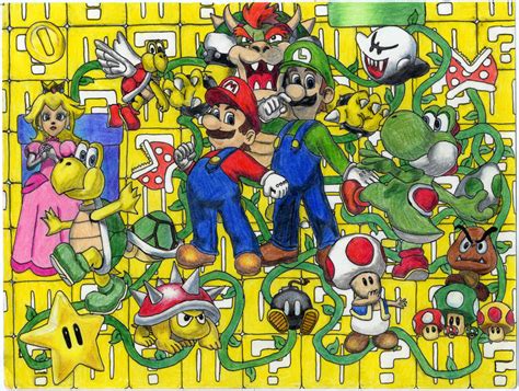 Super Mario Character Collage By Twags3 On Deviantart