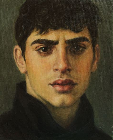 Portrait Painting Of A Handsome Man Original Oil Emotional Moody