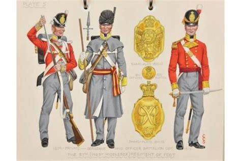 The 57th West Middlesex Regiment Of Foot Private And Sergeant 1814