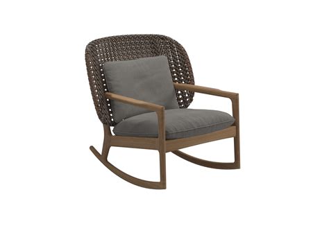 Patio furniture and outdoor furniture. Kay low rocking chair by Gloster Furniture | STYLEPARK