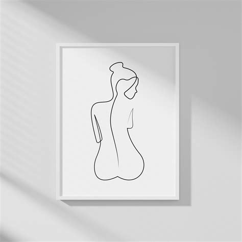 Female Body Line Art Print Set Of 3 Line Art Wall Art Set Etsy