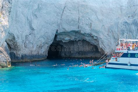Blue Cave From Zakynthos Island Editorial Image Image Of Tour Grotto