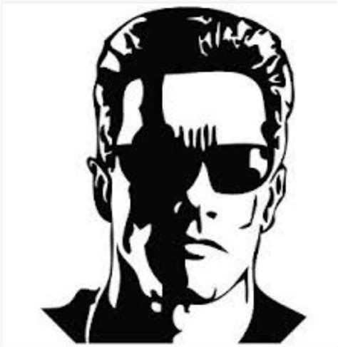 Terminator Abstract Face Art Terminator Silhouette Face