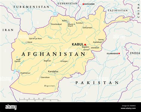 Politische Karte Von Afghanistan Stockfotografie Alamy