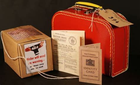 Buy 1940 S Evacuee Wartime Memorabilia Ww2 Blitz Ration Book Box Id Card Number Label And Small