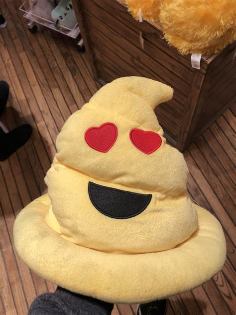 Poop Emoji But Yellow With Hearts And As A Hat Rcrappydesign