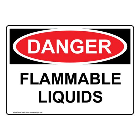 Osha Sign Danger Flammable Liquids Sign Hazmat
