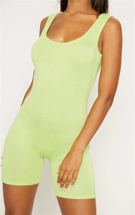 Lime Unitard Jumpsuits And Playsuits Prettylittlething
