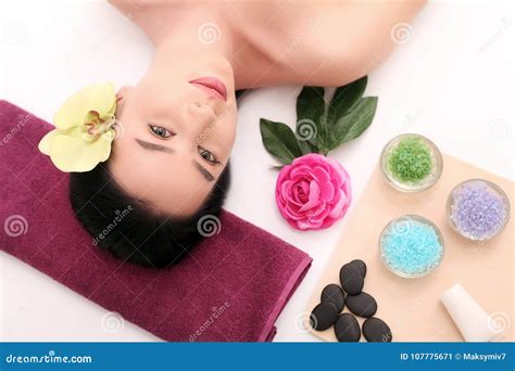 Beautiful Young Woman Receiving Facial Massage In Spa Salon Stock Image Image Of Hygiene Male