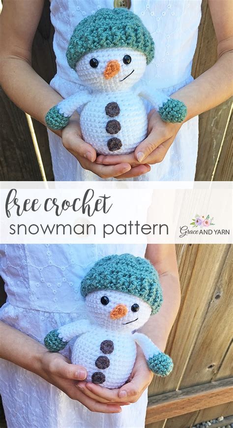Free Crochet Snowman Pattern Grace And Yarn