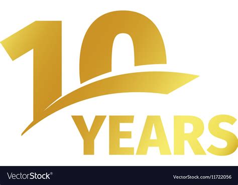 Isolated Abstract Golden 10th Anniversary Logo Vector Image