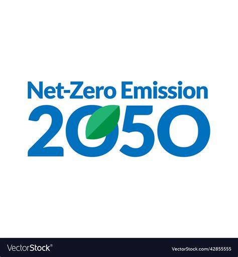 Zero Emissions By 2050 Icon Badge Royalty Free Vector Image