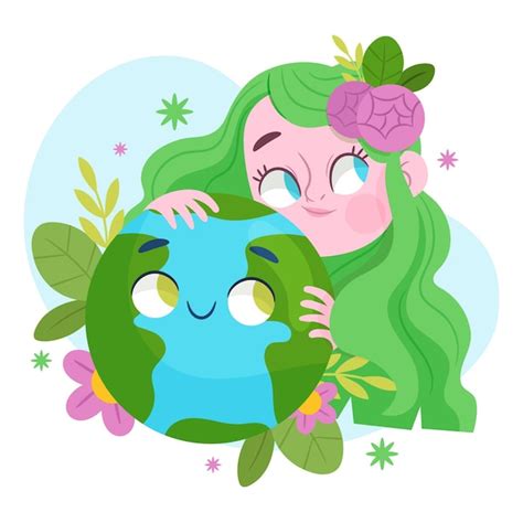 Ilustración Del Día De La Madre Tierra De Dibujos Animados Vector Gratis