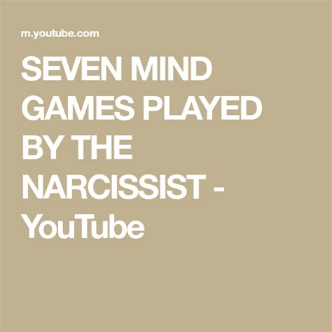 Seven Mind Games Played By The Narcissist Youtube Mind Games Games