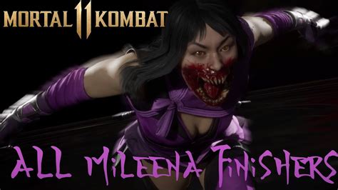 How To Perform Every Mileena Finisher In Mortal Kombat 11 For Ps4 Youtube