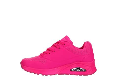 Bright Pink Skechers Womens Uno Night Shades Sneaker Casual Rack