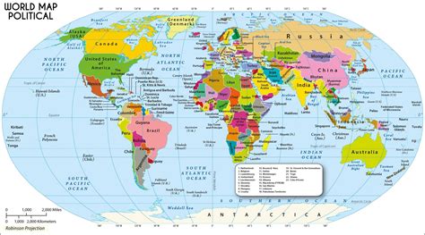 Labeled Map Of World With Continents Countries World Political Map
