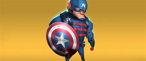 2560x1080 Captain America Minimal Cartoon Art 4k Wallpaper2560x1080
