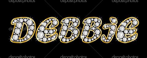 The Name Debbie Spelled In Bling Diamonds With Shiny Brilliant Golden