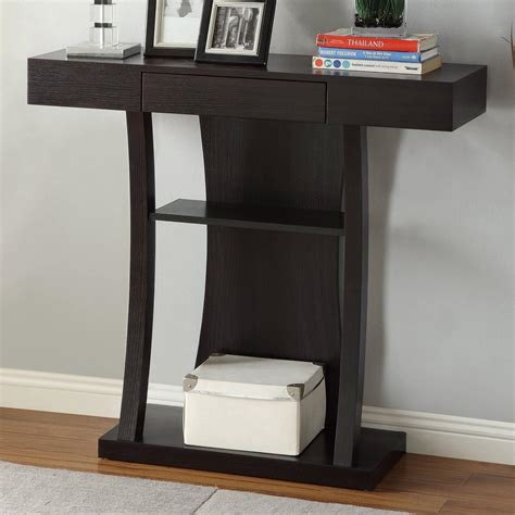 Coaster Accent Tables T Shaped Console Table With 2 Shelves Value