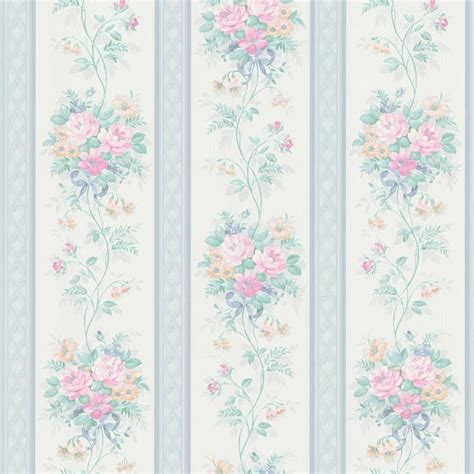 Brewster Light Blue Floral Stripe Wallpaper Free Shipping On Orders