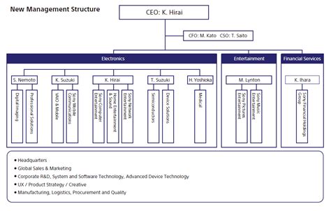 Sony Organizational Structure Chart A Visual Reference Of Charts