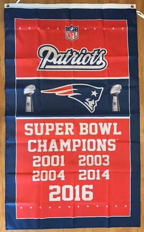 Nfl New England Patriots Super Bowl Champions 3x5 Flag Football Banner