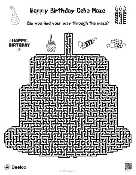Birthday Themed Mazes Beeloo Printable Crafts And Activities For Kids